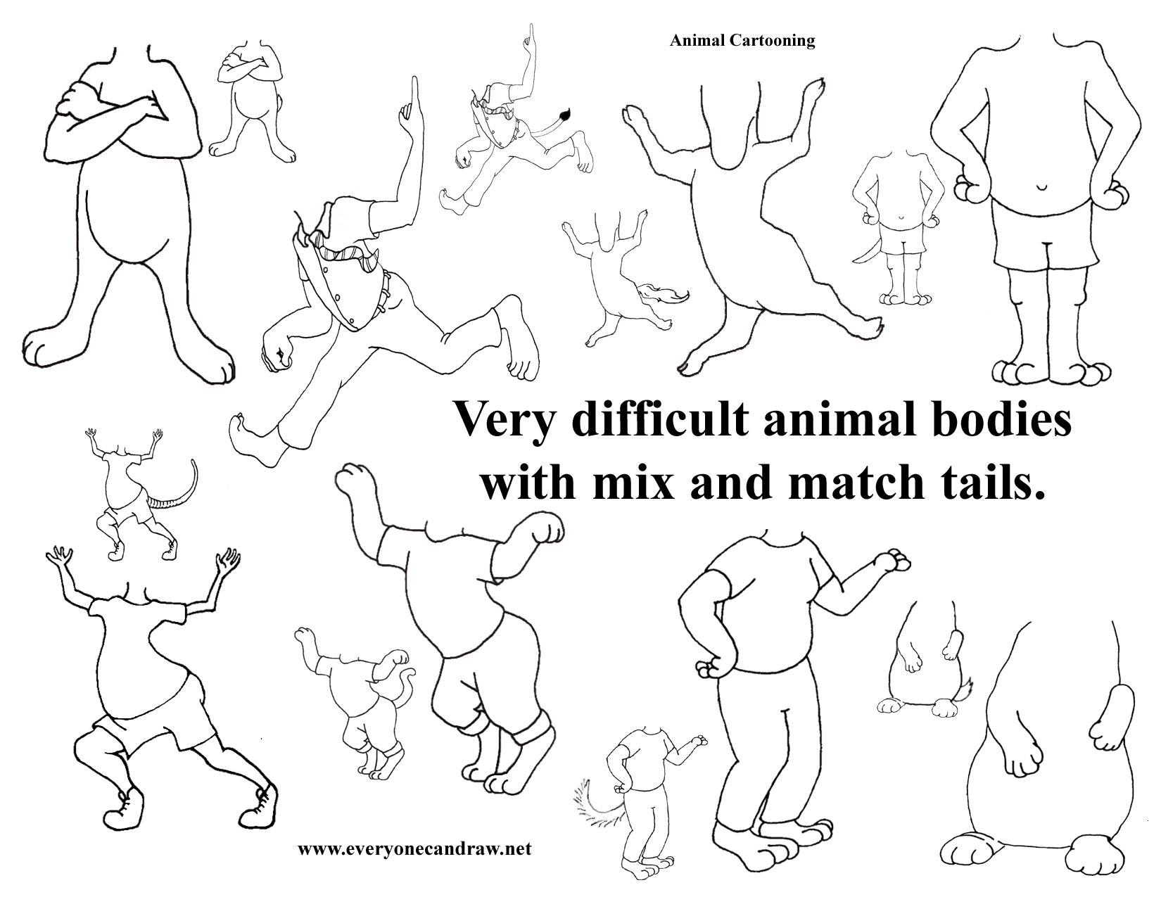 Animal bodies - very difficult with tails
